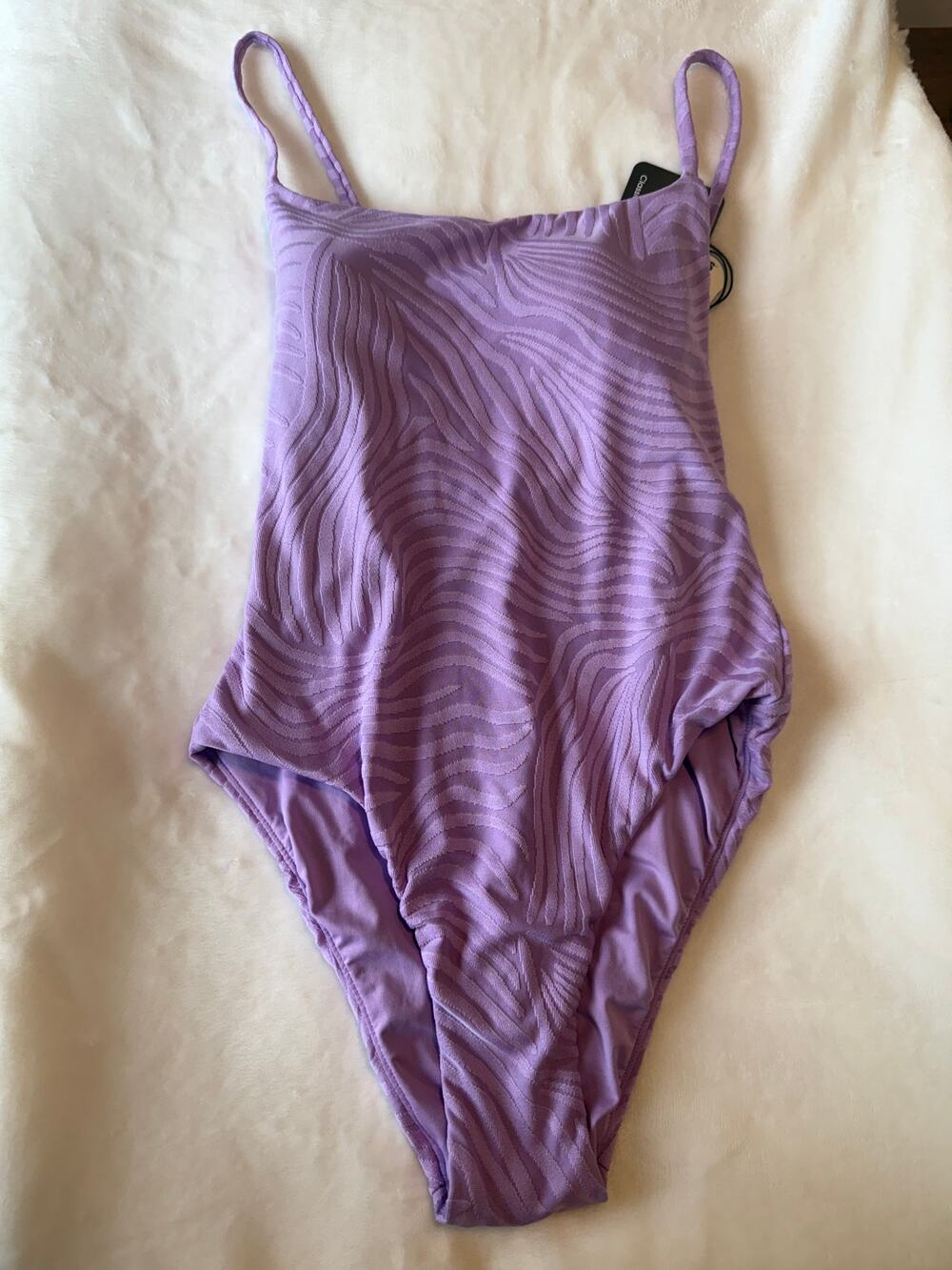 Love & Sports Jacquard Santorini Square Neck One-Piece Swimsuit